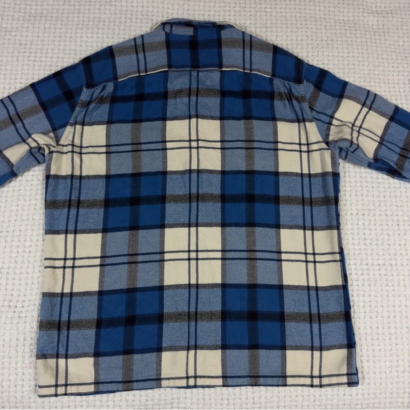 Patagonia Men’s Flannel Blue and White Plaid Button-Up Shirt Size XL - Picture 9 of 9